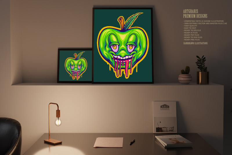 trippy-apple-expressions-funky-fruit-art