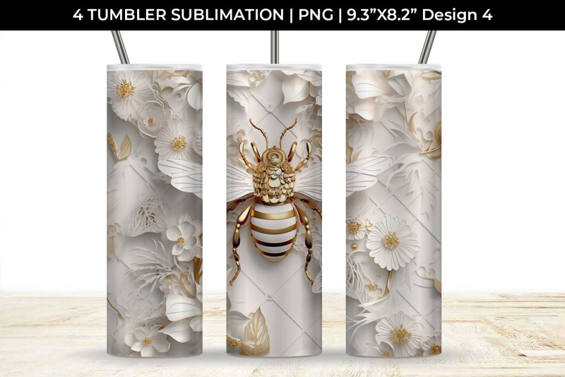 20-oz-skinny-tumbler-wrap-with-3d-bee-sublimation-bundle