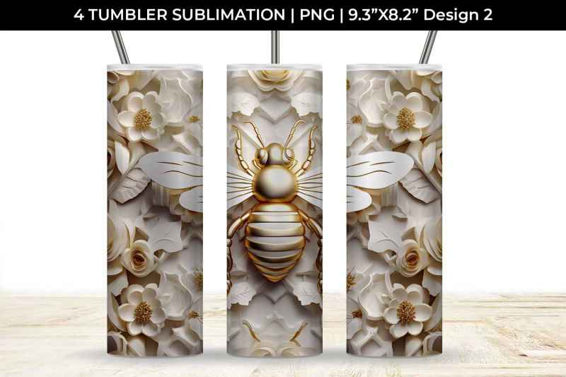 20-oz-skinny-tumbler-wrap-with-3d-bee-sublimation-bundle