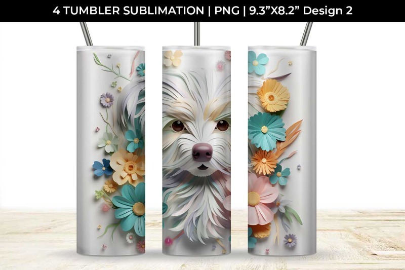 3d-floral-fantasy-maltese-tumbler-wrap-sublimation-png-bundle
