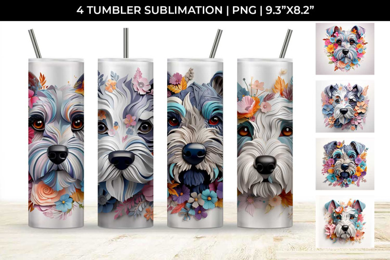 3d-floral-fantasy-schnauzer-tumbler-wrap-sublimation-png-bundle