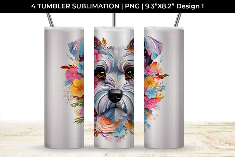 3d-floral-fantasy-schnauzer-tumbler-wrap-sublimation-png-bundle