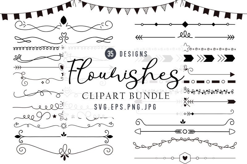 flourishes-bundle-flourishes-dividers-flourishes-decorative-element