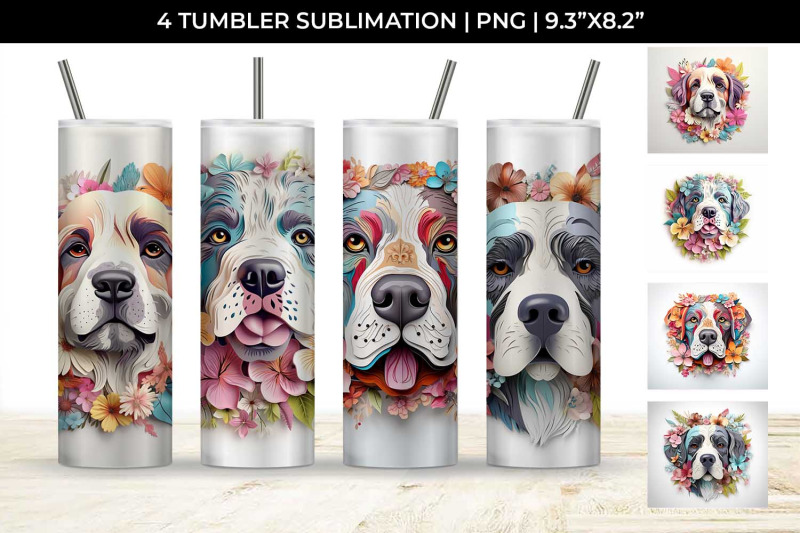 3d-floral-fantasy-saint-bernard-tumbler-wrap-sublimation-png-bundle