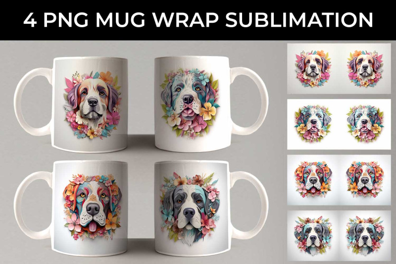 3d-floral-fantasy-saint-bernard-mug-sublimation-png-bundle