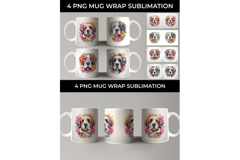 3d-floral-fantasy-saint-bernard-mug-sublimation-png-bundle