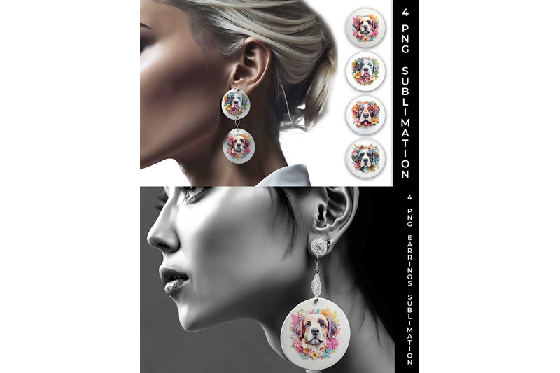 3d-floral-fantasy-saint-bernard-earrings-sublimation-png-bundle