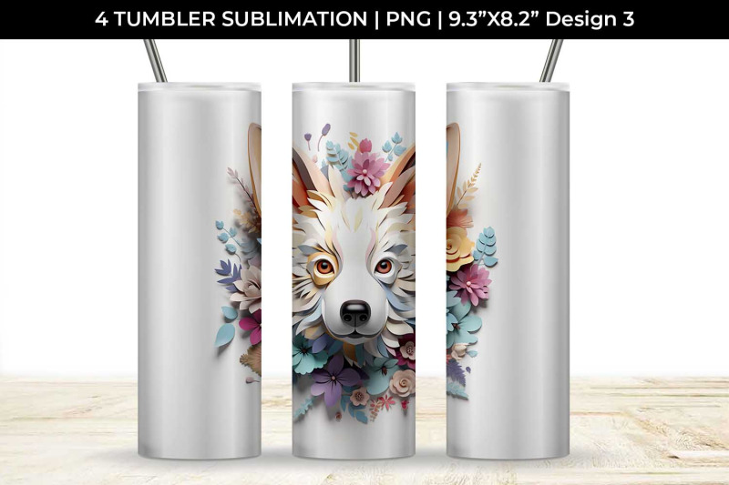 3d-floral-fantasy-corgi-tumbler-wrap-sublimation-png-bundle