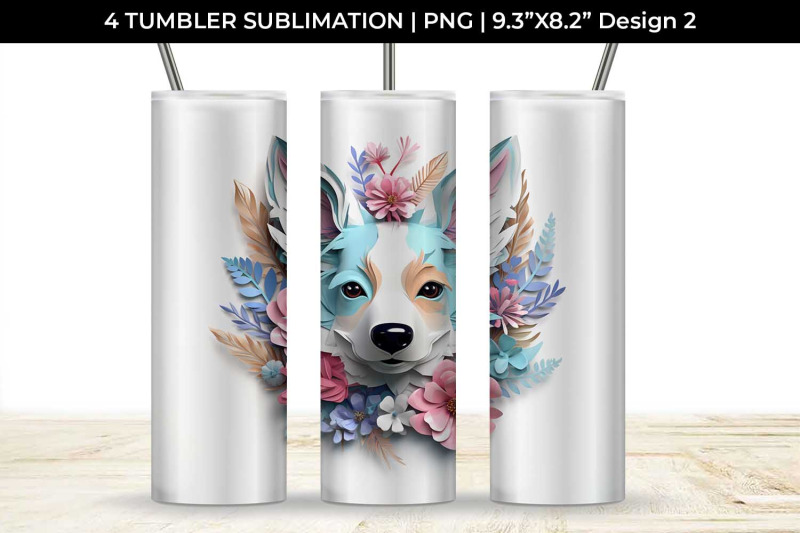 3d-floral-fantasy-corgi-tumbler-wrap-sublimation-png-bundle