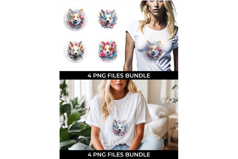 3d-floral-fantasy-corgi-t-shirt-sublimation-png-bundle