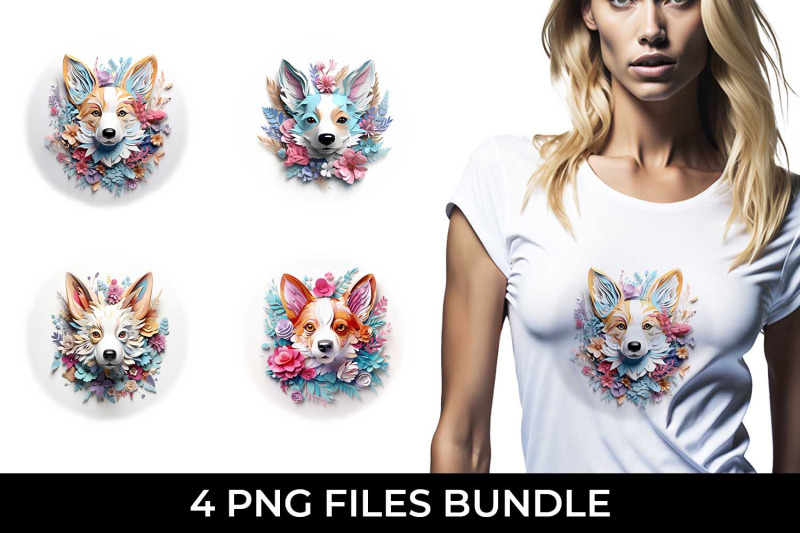 3d-floral-fantasy-corgi-t-shirt-sublimation-png-bundle