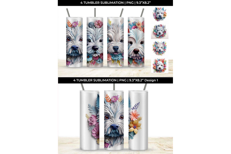 3d-floral-fantasy-westie-tumbler-wrap-sublimation-png-bundle