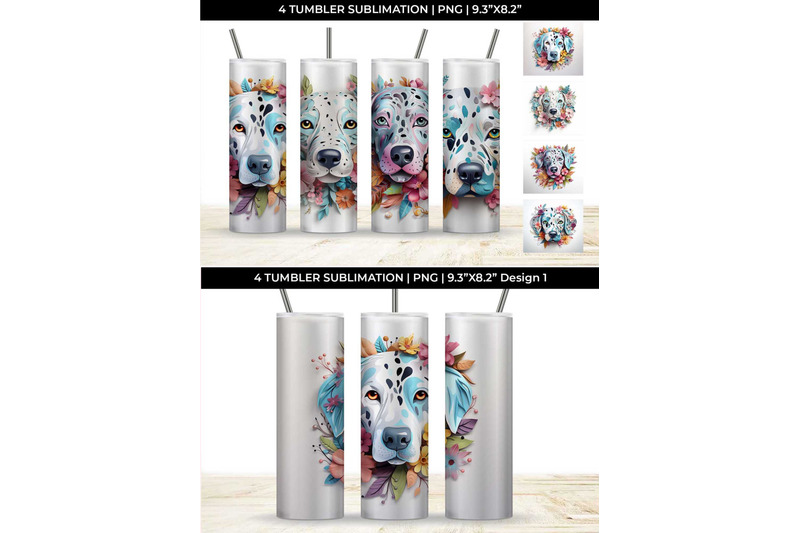 3d-floral-fantasy-dalmatian-tumbler-wrap-sublimation-png-bundle