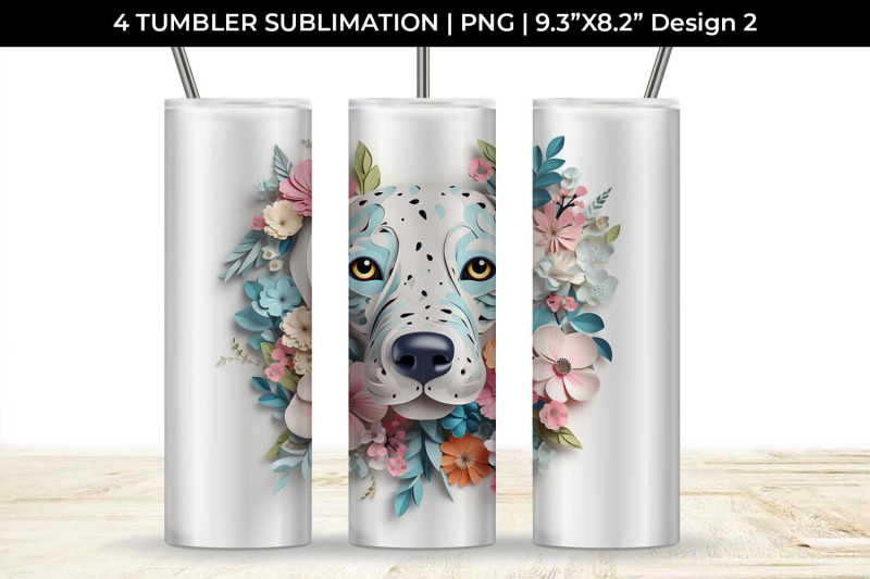 3d-floral-fantasy-dalmatian-tumbler-wrap-sublimation-png-bundle