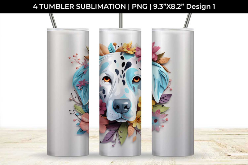 3d-floral-fantasy-dalmatian-tumbler-wrap-sublimation-png-bundle