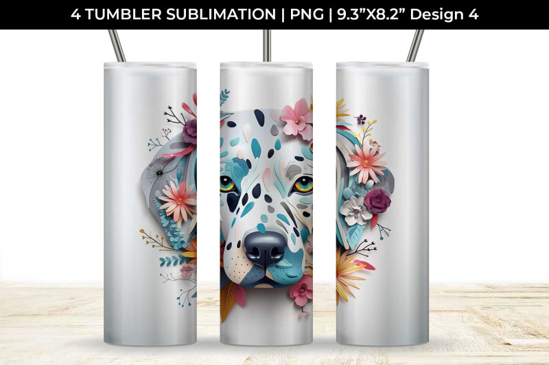 3d-floral-fantasy-dalmatian-tumbler-wrap-sublimation-png-bundle