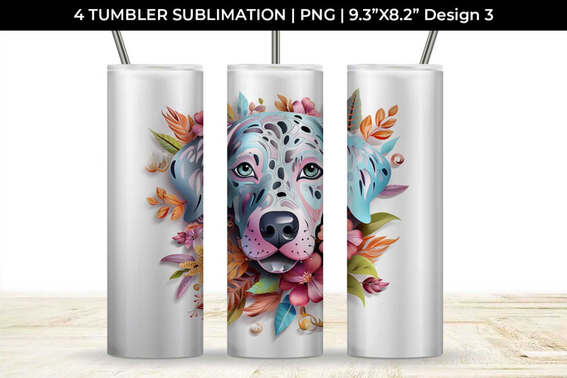 3d-floral-fantasy-dalmatian-tumbler-wrap-sublimation-png-bundle