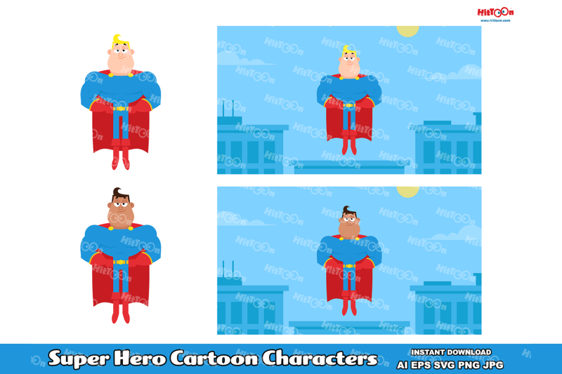 super-hero-characters-clip-art-vector-illustrations