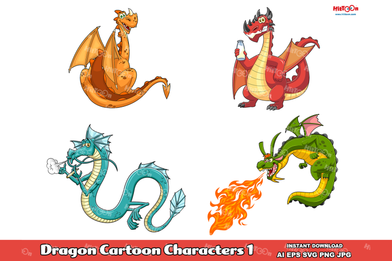 dragon-cartoon-mascot-characters-clip-art-vector-1