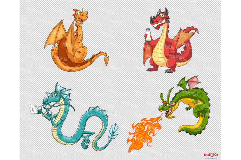 dragon-cartoon-mascot-characters-clip-art-vector-1