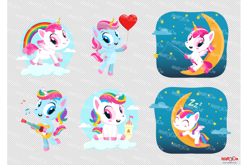 cute-magical-baby-unicorns-clip-art-vector-illustrations