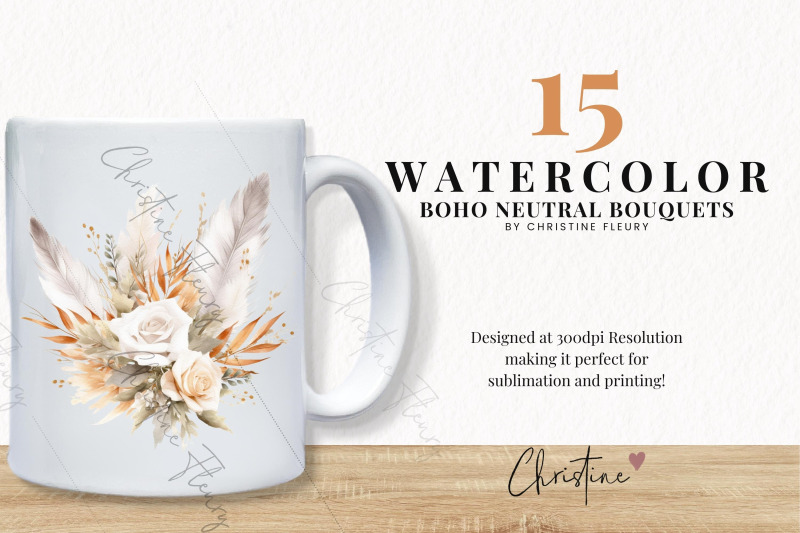 watercolor-boho-neutral-floral-clipart