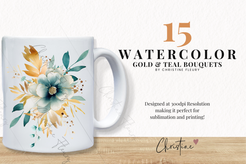 watercolor-gold-amp-teal-floral-clipart