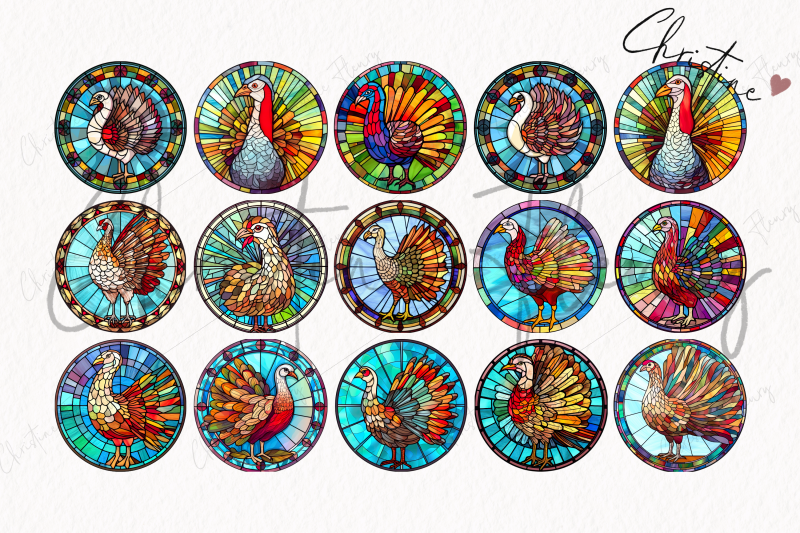 25-round-turkey-stained-glass-clipart