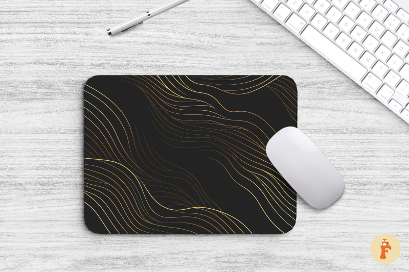 wavy-golden-line-art-mouse-pad