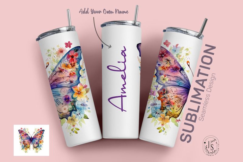 butterfly-floral-tumbler-wrap-add-your-own-name-20oz