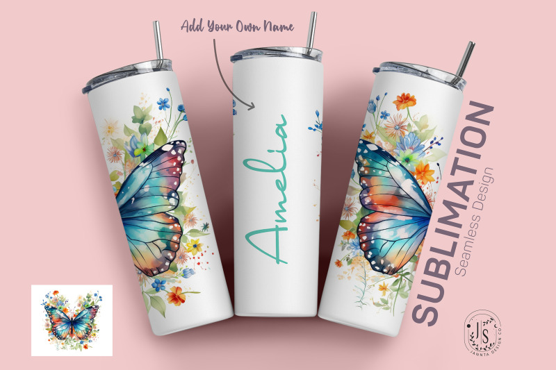 butterfly-floral-tumbler-wrap-add-your-own-name-20oz