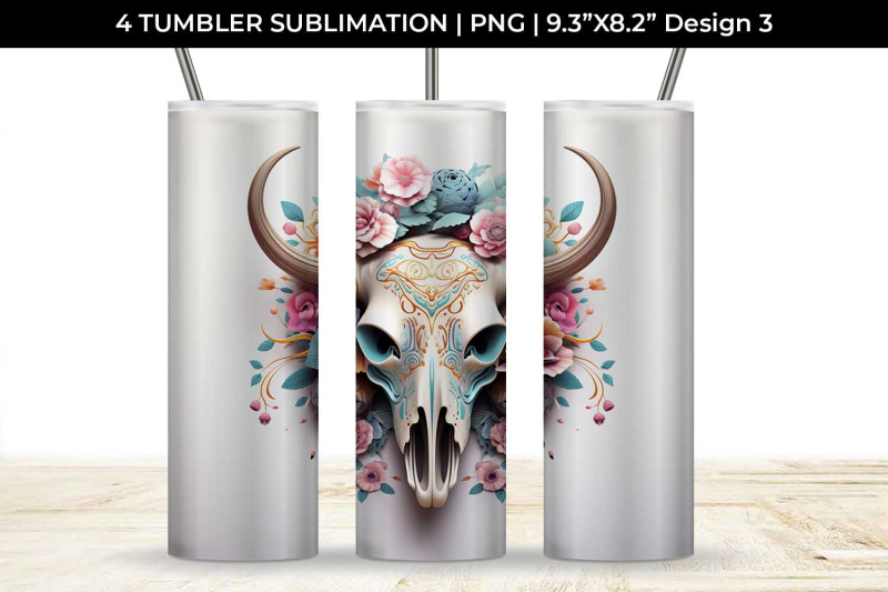 3d-floral-fantasy-bull-skull-tumbler-wrap-sublimation-png-bundle