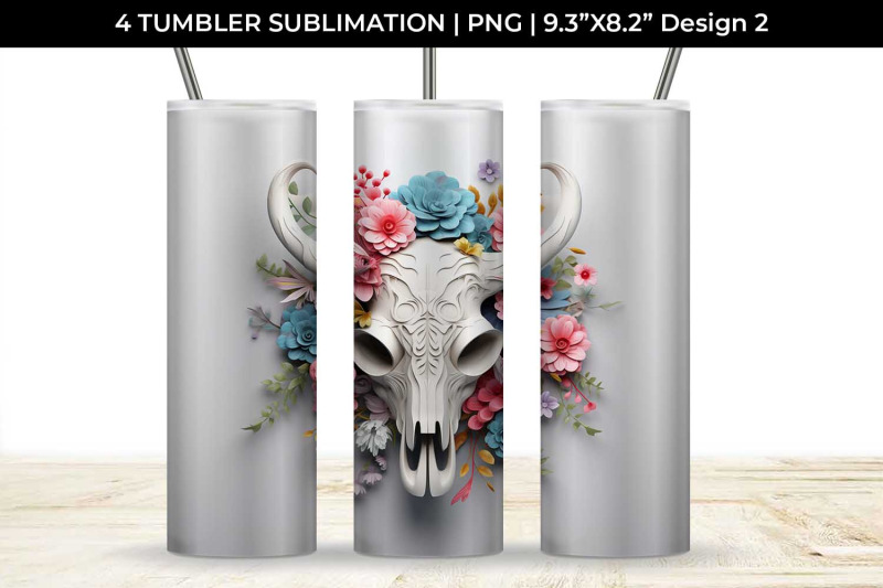 3d-floral-fantasy-bull-skull-tumbler-wrap-sublimation-png-bundle