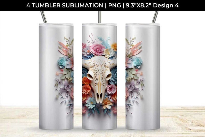 3d-floral-fantasy-bull-skull-tumbler-wrap-sublimation-png-bundle