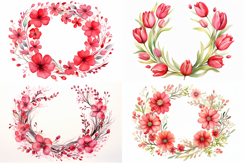 red-floral-wreaths