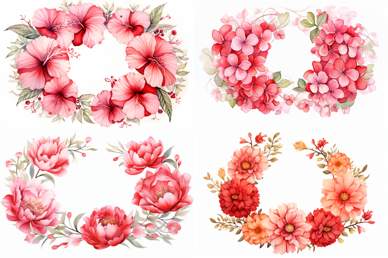 red-floral-wreaths