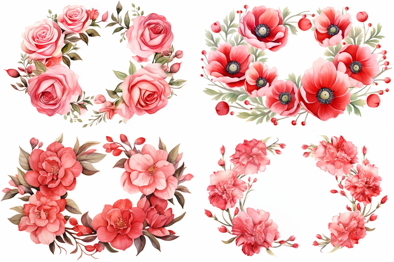 red-floral-wreaths