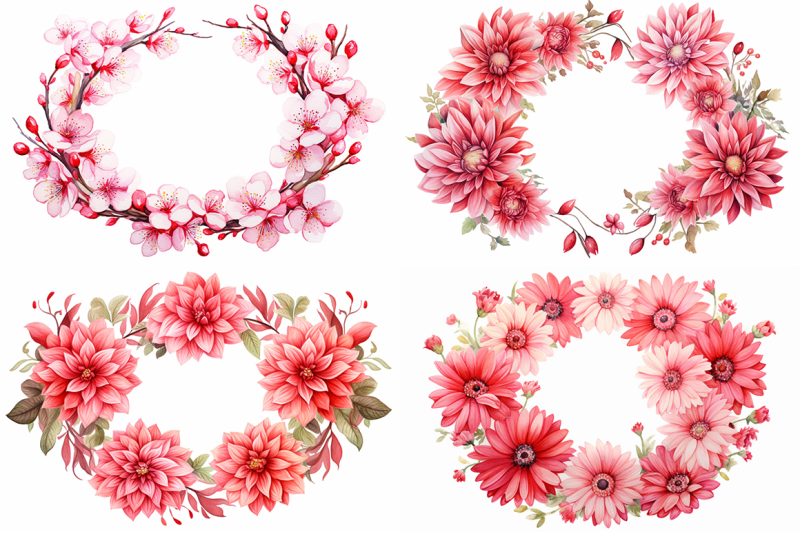 red-floral-wreaths