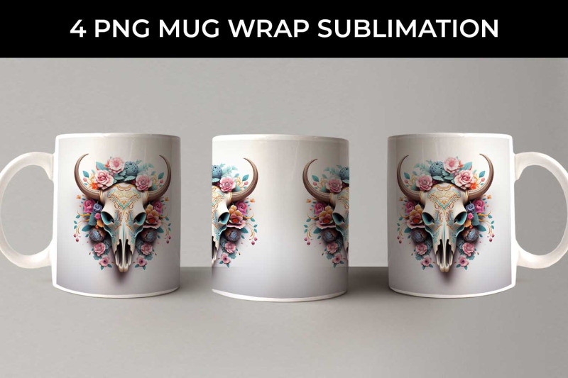 3d-floral-fantasy-bull-skull-mug-sublimation-png-bundle