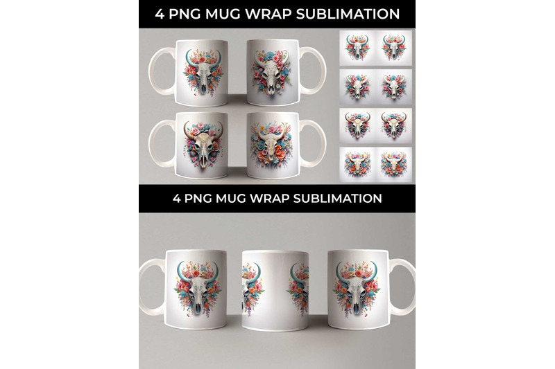 3d-floral-fantasy-bull-skull-mug-sublimation-png-bundle