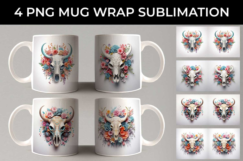 3d-floral-fantasy-bull-skull-mug-sublimation-png-bundle