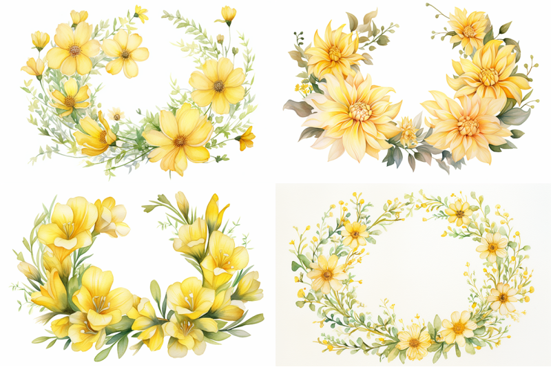 yellow-floral-wreaths