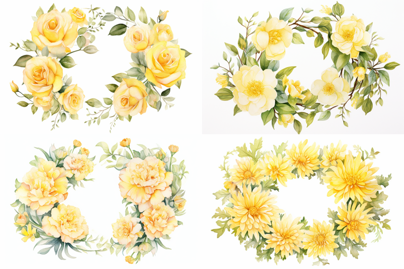 yellow-floral-wreaths