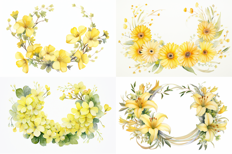 yellow-floral-wreaths