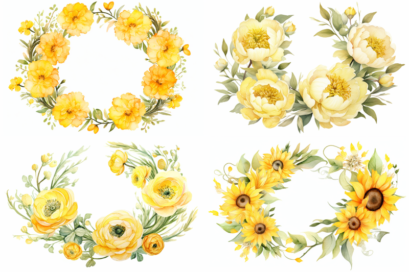 yellow-floral-wreaths