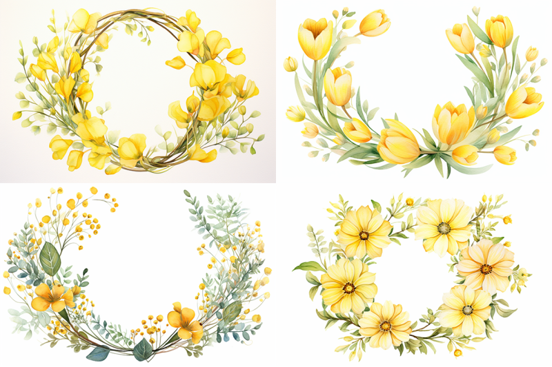 yellow-floral-wreaths