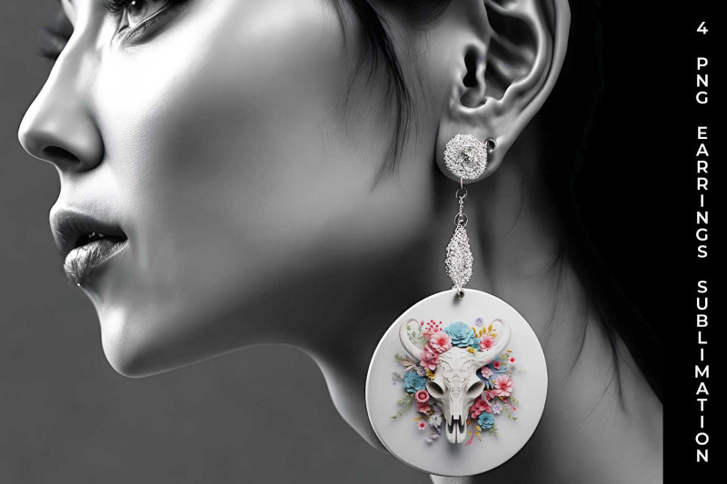 3d-floral-fantasy-bull-skull-earrings-sublimation-png-bundle