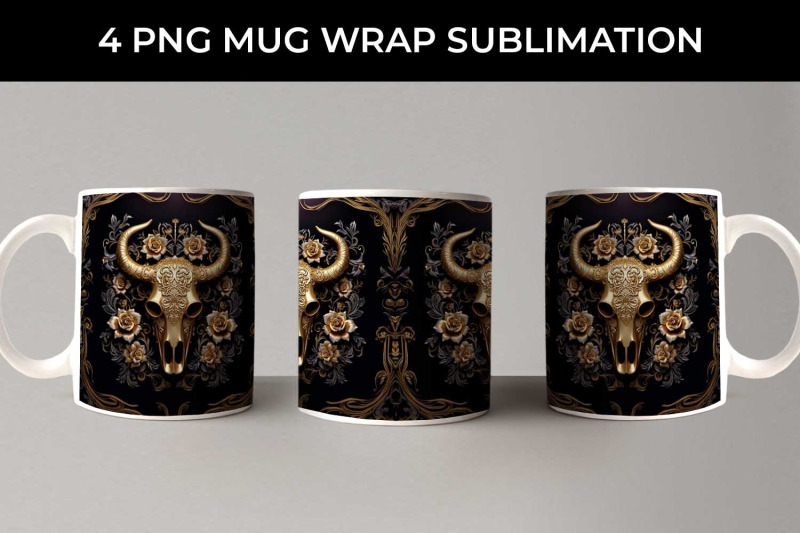 3d-gold-black-bull-skull-mug-sublimation-png-bundle