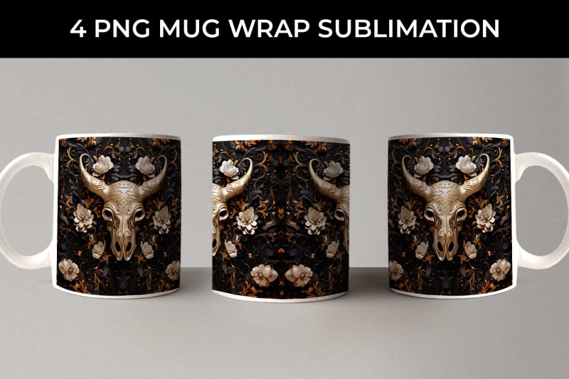 3d-gold-black-bull-skull-mug-sublimation-png-bundle