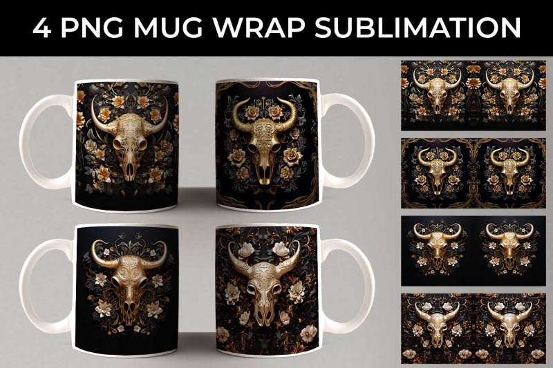 3d-gold-black-bull-skull-mug-sublimation-png-bundle